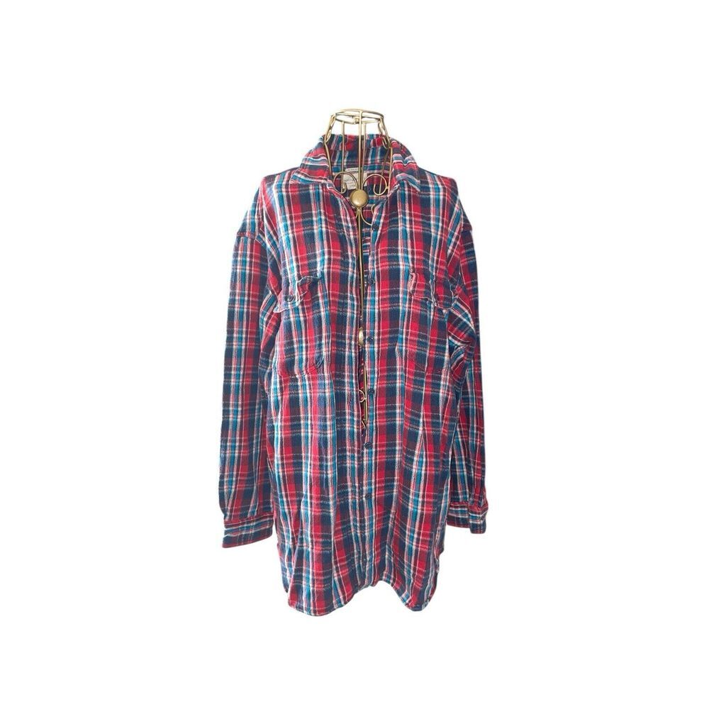 Denim & Supply Ralph Lauren Red Plaid Button Down shirt Cotton Flannel‎ Large W.